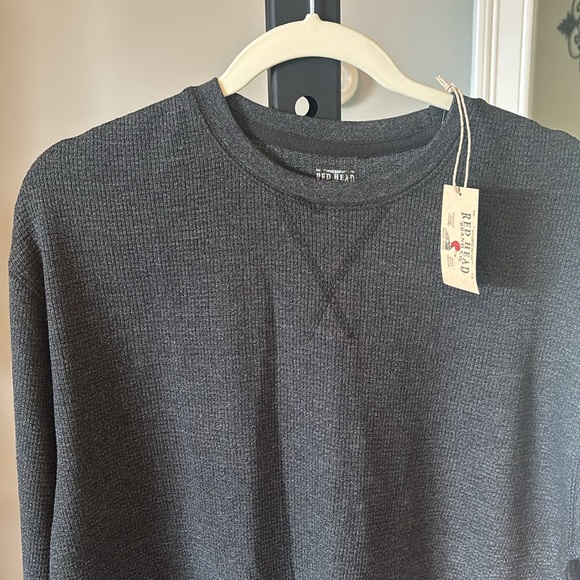 Men’s Red Head waffle knit long sleeve shirt - Picture 2 of 5